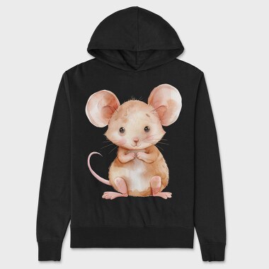 Mouse Sitting Arms Crossed, Hanorac Oversize Barbati (Unisex)