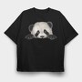Panda Face Peeking, Tricou Oversize Barbati (Unisex)