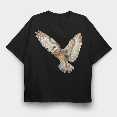 Owl Flying Clipart, Tricou Oversize Barbati (Unisex)