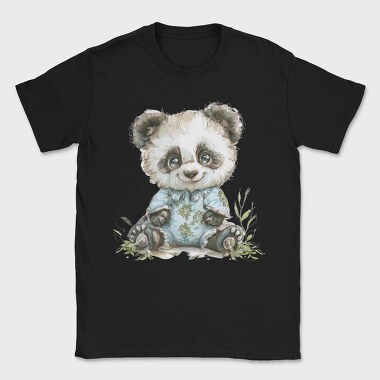 Panda In Floral Dress, Tricou Barbati (Unisex)