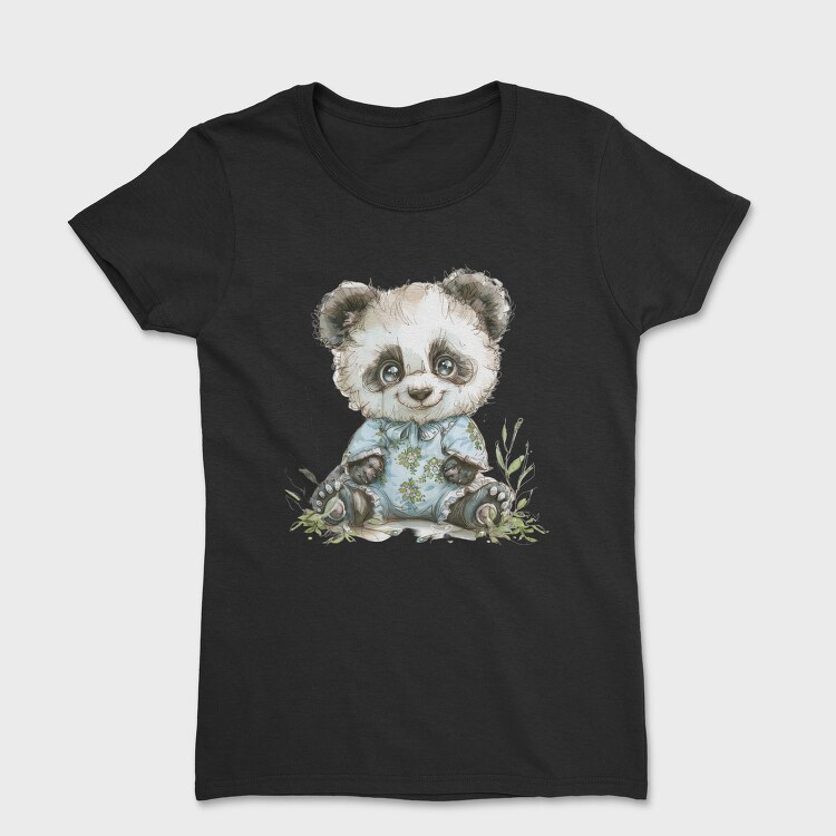 Panda In Floral Dress, Tricou Femei