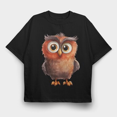 Owl Funny Clipart, Tricou Oversize Barbati (Unisex)