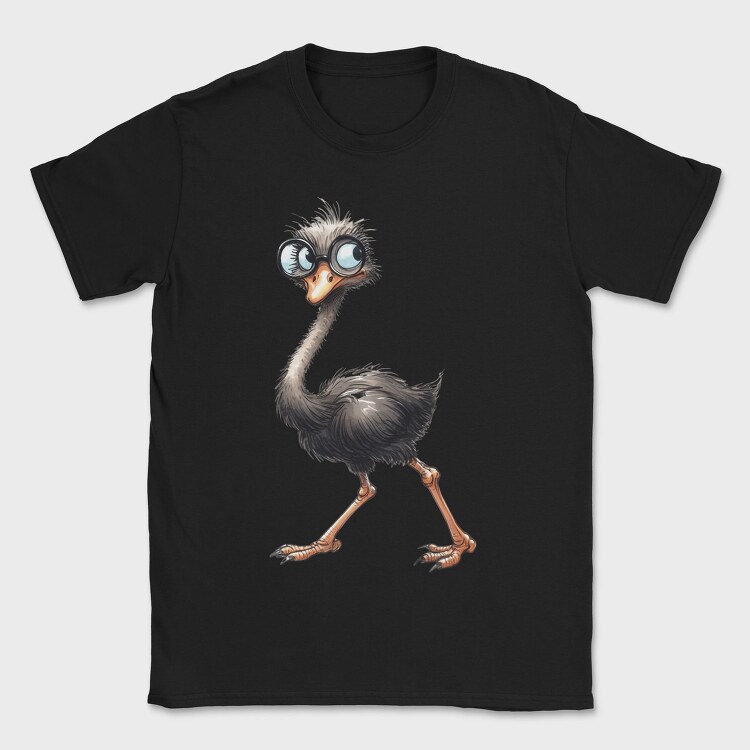 Ostrich Glasses Grinning, Tricou Barbati (Unisex)