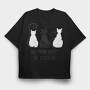 Nothin Butt Cats, Tricou Oversize Barbati (Unisex)