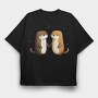 Otters In Love, Tricou Oversize Barbati (Unisex)