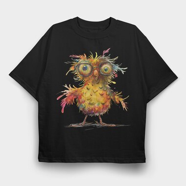Owl Glasses Colorful, Tricou Oversize Barbati (Unisex)