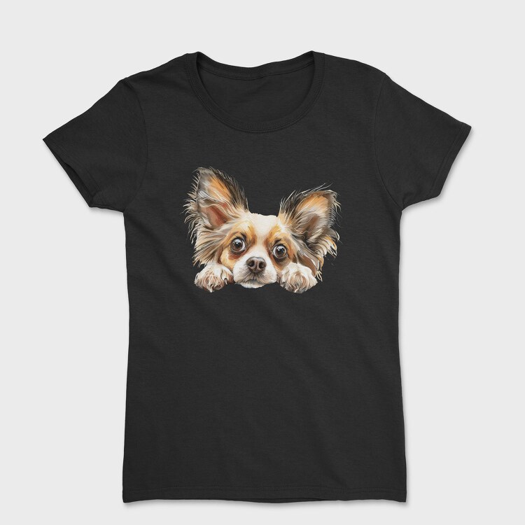 Papillon Face Peeking, Tricou Femei