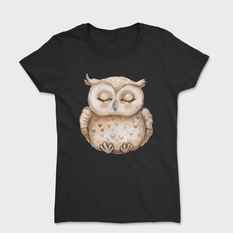 Owl Sleeping Cute, Tricou Femei
