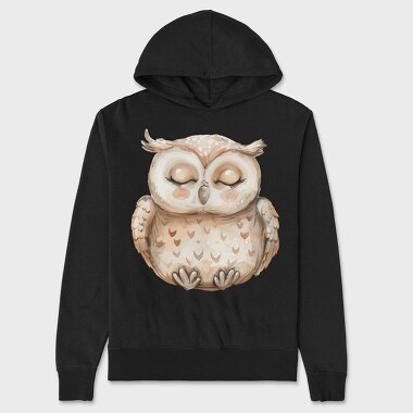 Owl Sleeping Cute, Hanorac Oversize Barbati (Unisex)