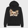 Papillon Face Peeking, Hanorac Oversize Barbati (Unisex)