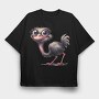 Ostrich Glasses Smile, Tricou Oversize Barbati (Unisex)