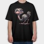 Ostrich Glasses Smile, Tricou Oversize Barbati (Unisex)