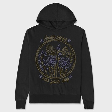 Peaceful Flower Set Quote 04, Hanorac Oversize Barbati (Unisex)