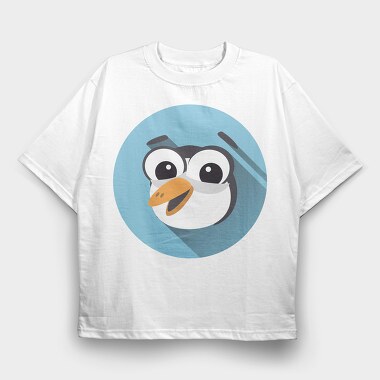 Penguin Pop Art, Tricou Oversize Barbati (Unisex)