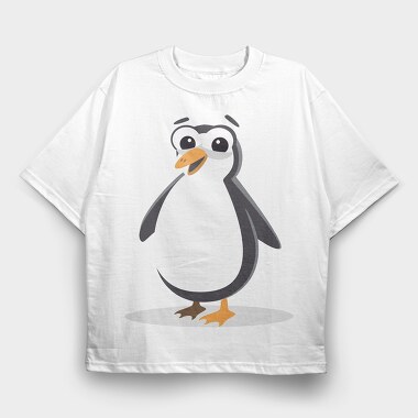 Penguin Smile, Tricou Oversize Barbati (Unisex)