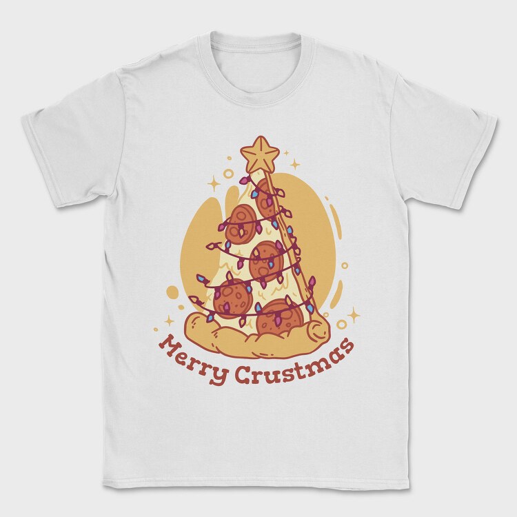 Pepperoni Pizza In Christmas Merry Crustmas, Tricou Barbati (Unisex)