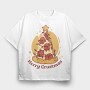 Pepperoni Pizza In Christmas Merry Crustmas, Tricou Oversize Barbati (Unisex)