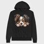Papillon Peeking, Hanorac Oversize Barbati (Unisex)