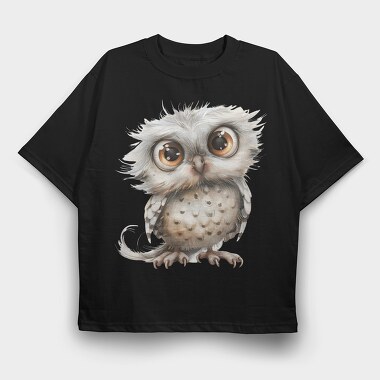 Owl Curious Face, Tricou Oversize Barbati (Unisex)