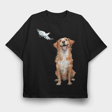 Novia Scotia Duck Toller, Tricou Oversize Barbati (Unisex)