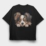 Papillon Peeking, Tricou Oversize Barbati (Unisex)