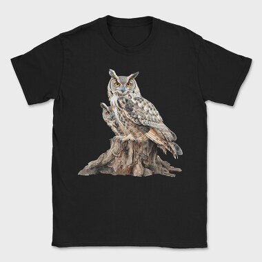 Owls On Stump, Tricou Barbati (Unisex)