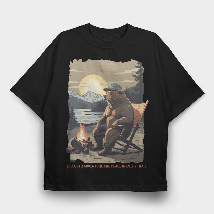 Discover Adventure and Peace in Every Trail, Tricou Oversize Barbati (Unisex)