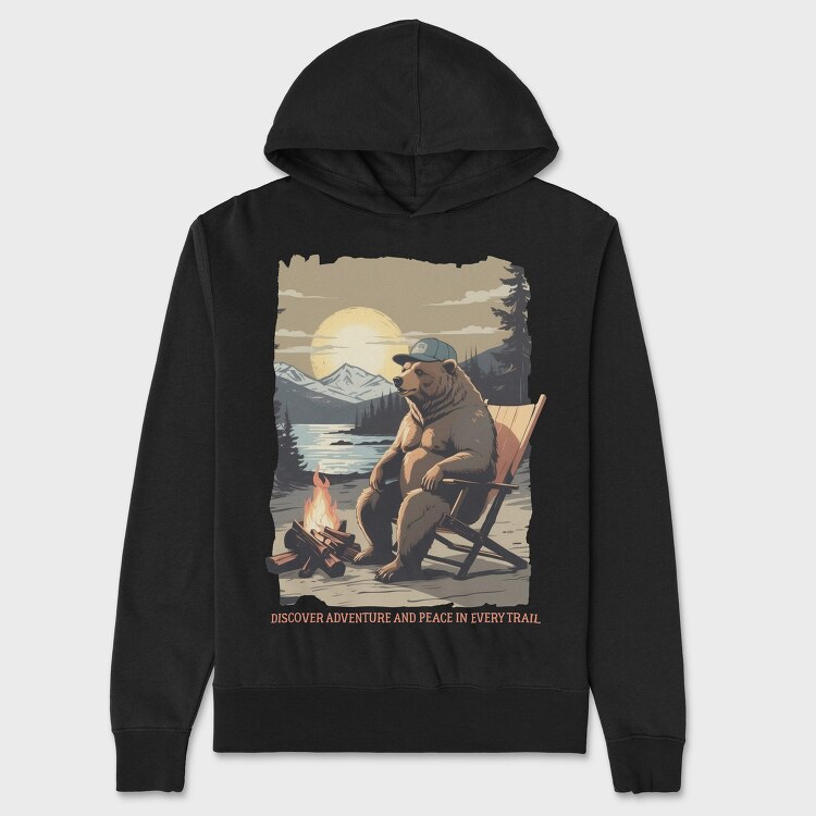Discover Adventure and Peace in Every Trail, Hanorac Oversize Barbati (Unisex)