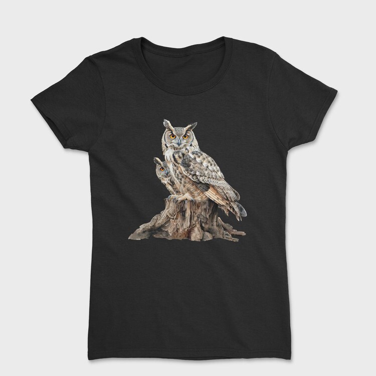 Owls On Stump, Tricou Femei