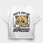 Depresso Cat, Tricou Oversize Barbati (Unisex)