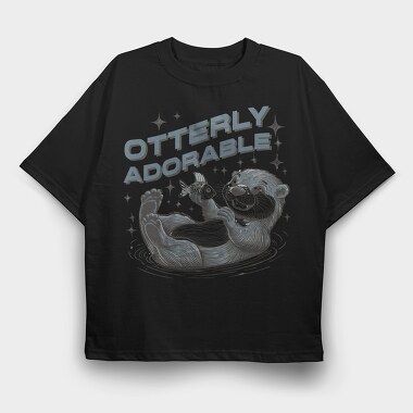 Otter Adorable Fish, Tricou Oversize Barbati (Unisex)