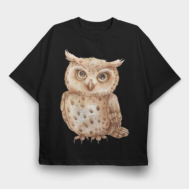 Owl Cute Clipart, Tricou Oversize Barbati (Unisex)