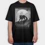 Dark Animals Wolf Silhouette, Tricou Oversize Barbati (Unisex)