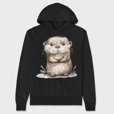 Otter Cute Face, Hanorac Oversize Barbati (Unisex)