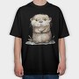 Otter Cute Face, Tricou Oversize Barbati (Unisex)