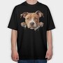 Painting American Pit Bull, Tricou Oversize Barbati (Unisex)