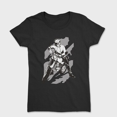 Person With Motorcycle Motorcyclist, Tricou Femei