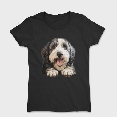 Old English Sheepdog Peeking, Tricou Femei