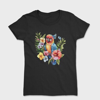 Parrot Flowers Sublimation, Tricou Femei