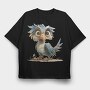 Owl Feather Art, Tricou Oversize Barbati (Unisex)