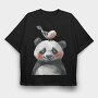 Panda Bird Stack, Tricou Oversize Barbati (Unisex)