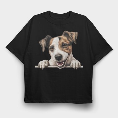 Parson Russell Terrier, Tricou Oversize Barbati (Unisex)