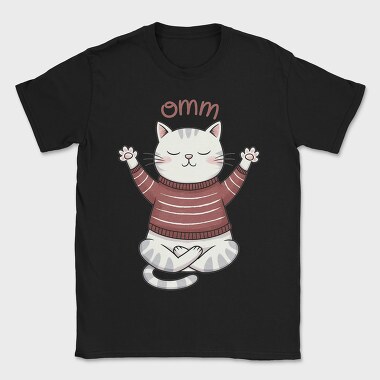 Ommm Cute Cat, Tricou Barbati (Unisex)