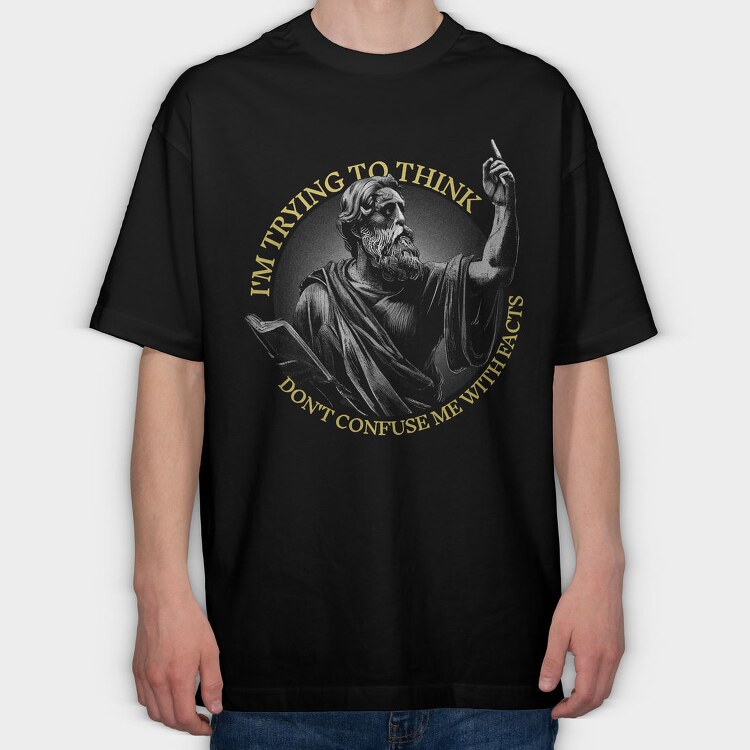 Philosophical Quote Plato, Tricou Oversize Barbati (Unisex)