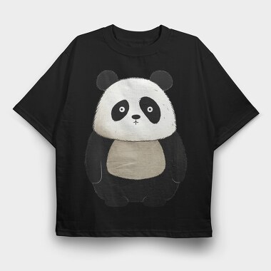 Panda Cute Face, Tricou Oversize Barbati (Unisex)