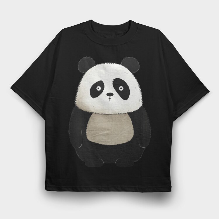 Panda Cute Face, Tricou Oversize Barbati (Unisex)