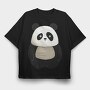 Panda Cute Face, Tricou Oversize Barbati (Unisex)