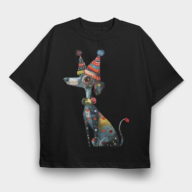 Party Dog Icon, Tricou Oversize Barbati (Unisex)