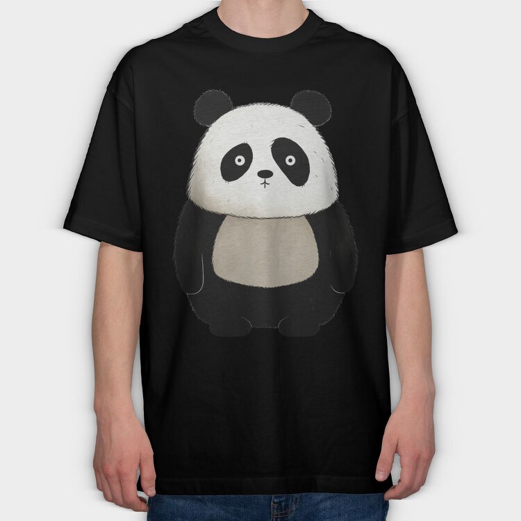 Panda Cute Face, Tricou Oversize Barbati (Unisex)