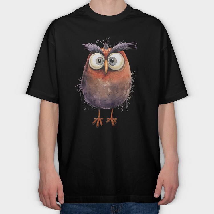 Owl Feathers Wings, Tricou Oversize Barbati (Unisex)